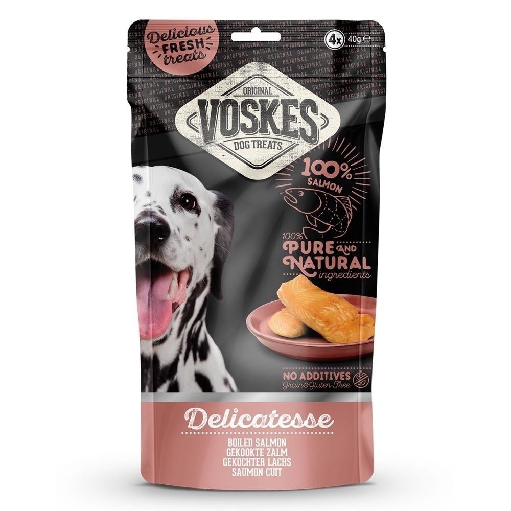 Voskes Delicatesse Boiled Salmon Dog Treats 160g - Kohepets