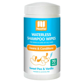 Nootie Waterless Shampoo Cat & Dog Wipes (Sweet Pea & Vanilla) 70ct - Kohepets