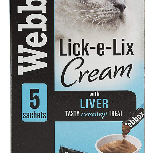 Webbox Lick-e-Lix Cream Liver Liquid Cat Treats 50g - Kohepets