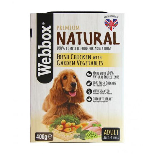 Webbox Premium Natural Fresh Chicken with Garden Vegetables Adult Wet Dog Food 400g - Kohepets