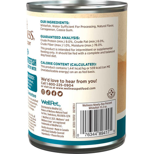 20% OFF: Wellness 95% Whitefish Grain-Free Canned Dog Food 374g