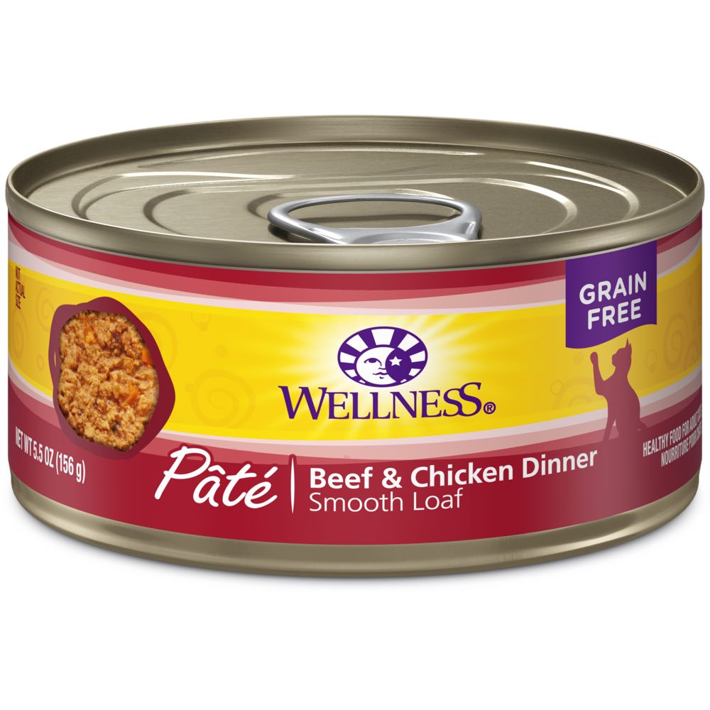 Wellness Complete Health Beef & Chicken Pate Grain-Free Canned Cat Food 5.5oz