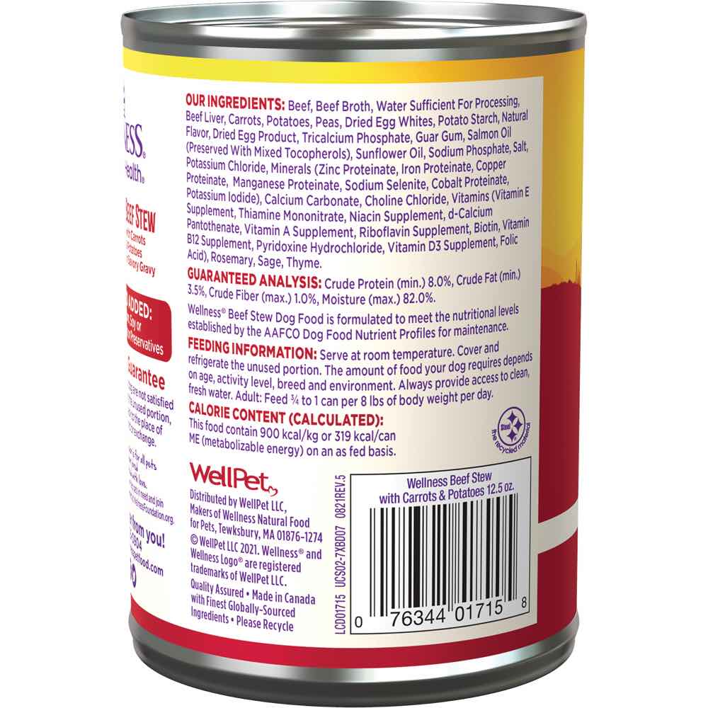 Wellness Complete Health Beef Stew With Carrots & Potatoes Grain-Free Canned Dog Food 354g