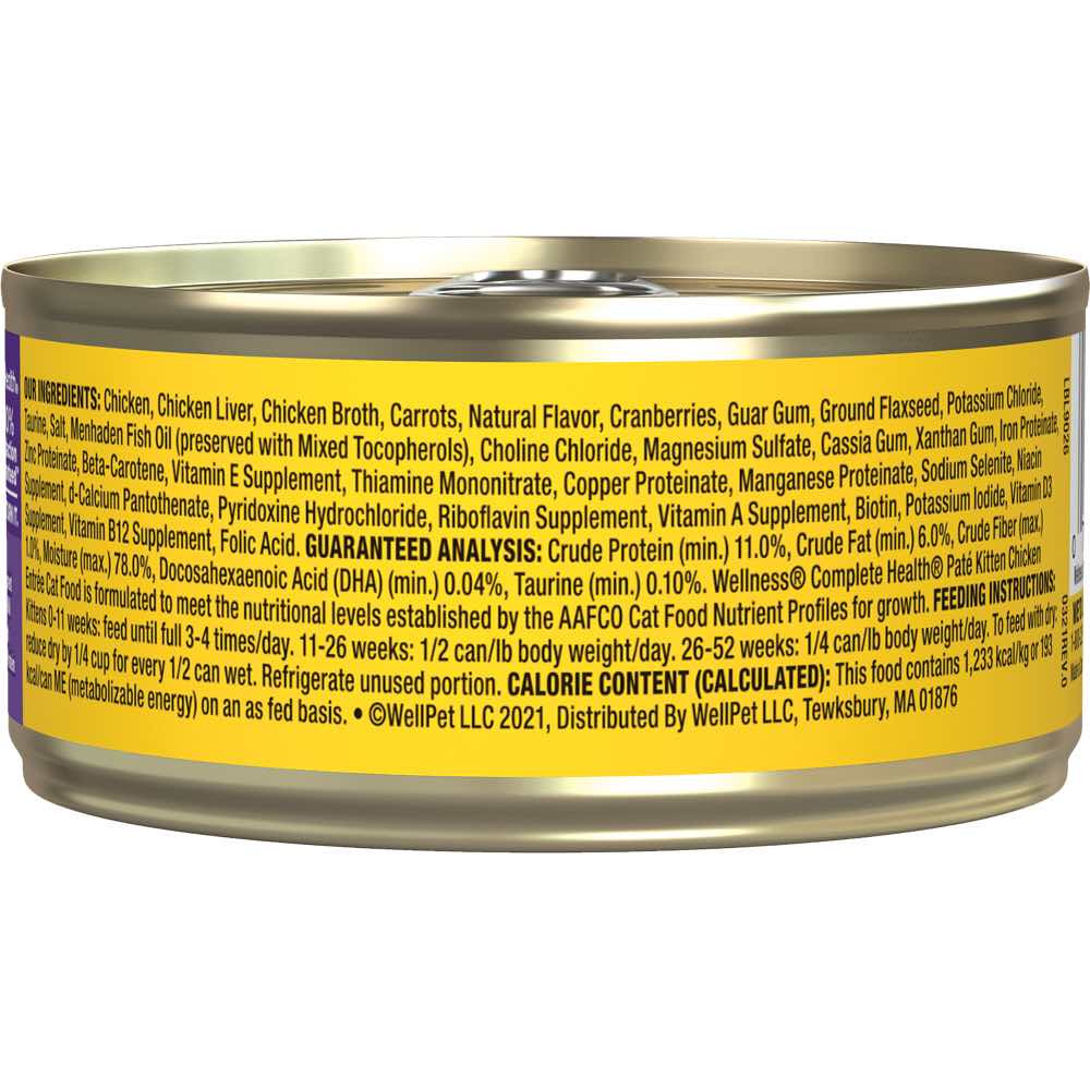 Wellness Complete Health Chicken Pate Grain-Free Kitten Canned Cat Food 5.5oz