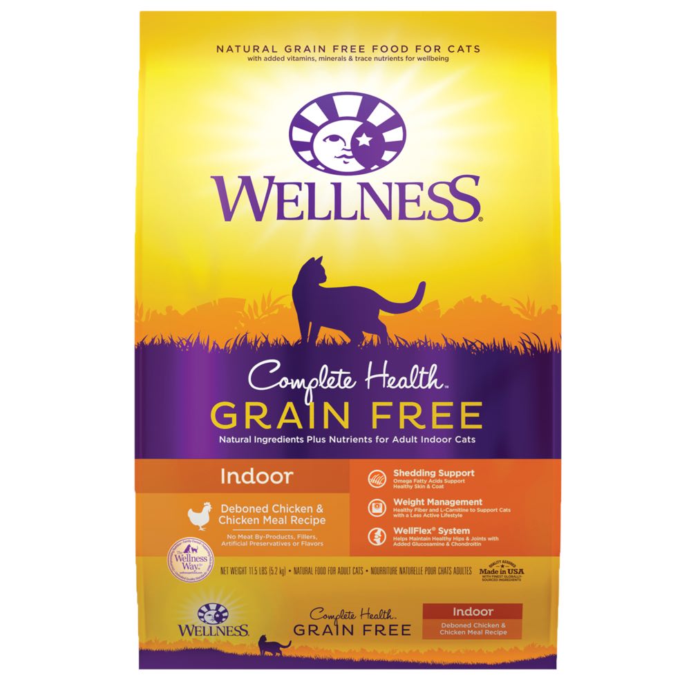 Wellness Complete Health Grain-Free Indoor Deboned Chicken & Chicken Meal Dry Cat Food - Kohepets
