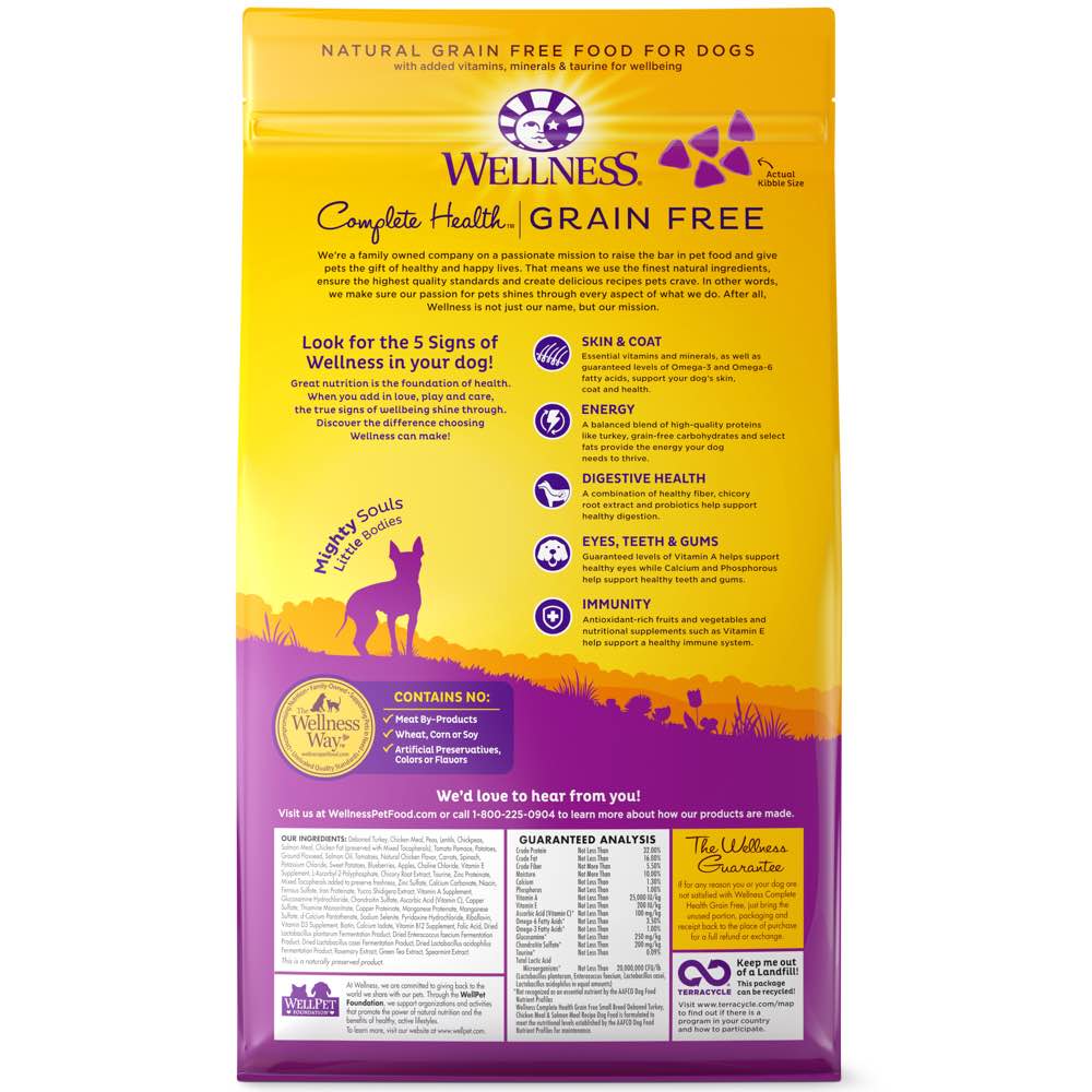 Wellness Complete Health Grain Free Small Breed Adult Dry Dog Food ...