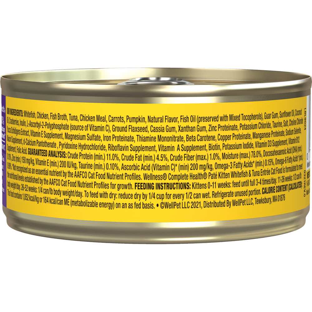 Wellness Complete Health Whitefish & Tuna Pate Grain-Free Kitten Canned Cat Food 5.5oz