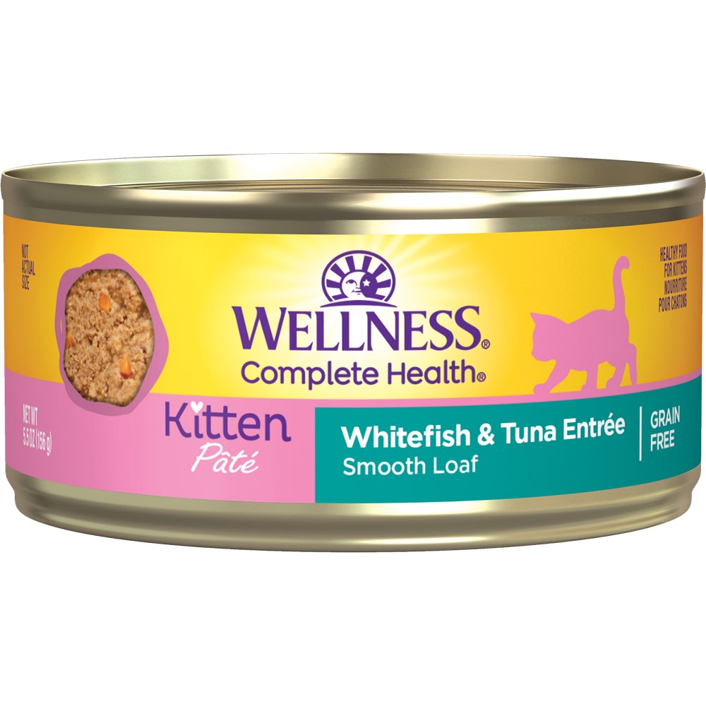 Wellness Complete Health Whitefish & Tuna Pate Grain-Free Kitten Canned Cat Food 5.5oz