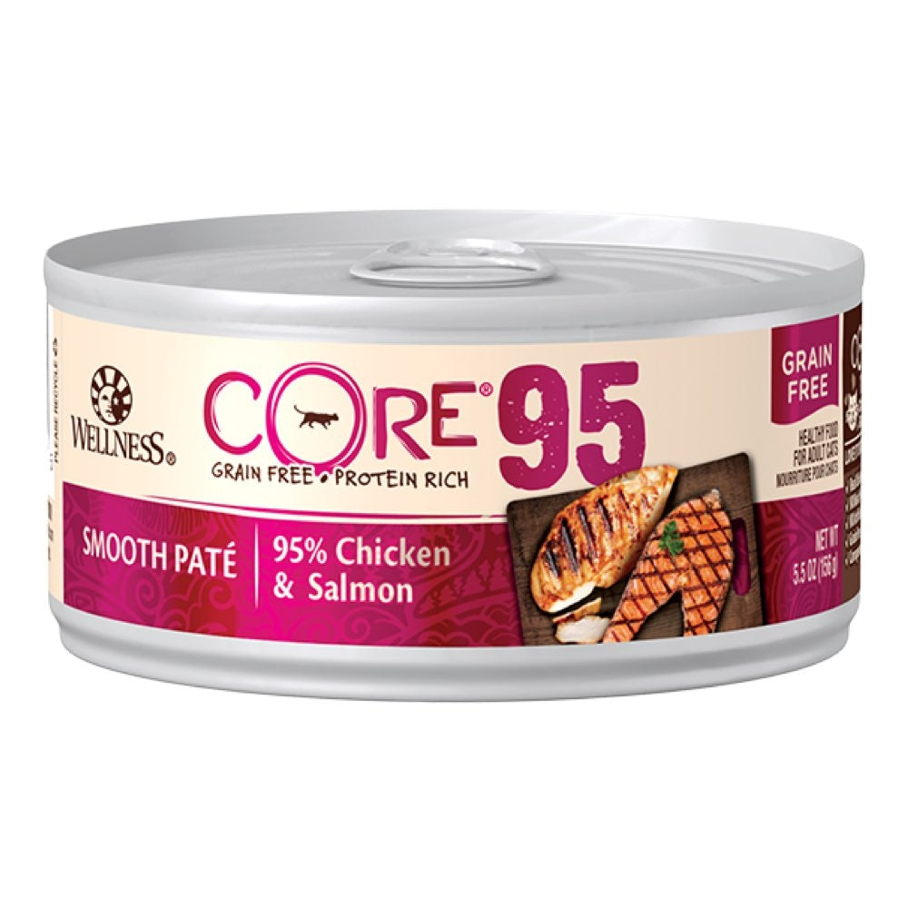 Wellness Core 95% Chicken & Salmon Pate Canned Cat Food 5.5oz - Kohepets