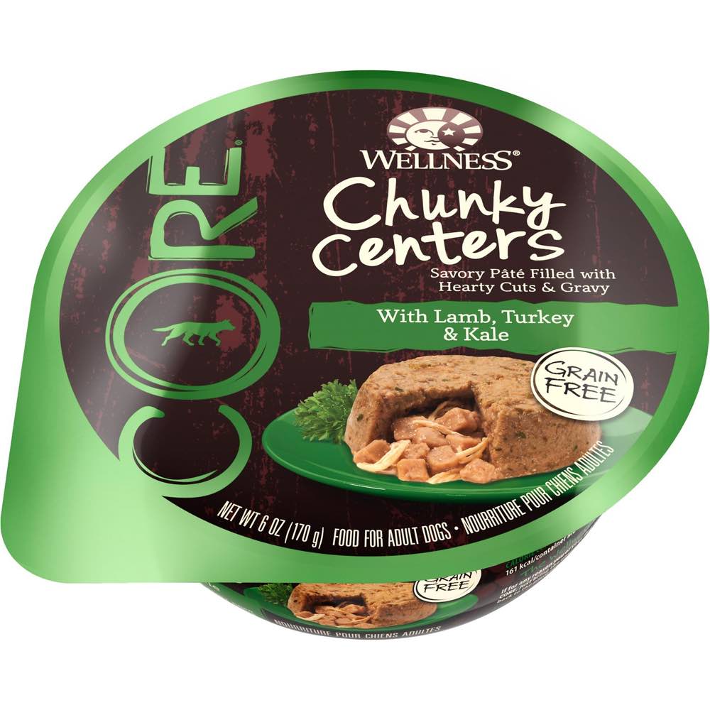 BUY 3 GET 1 FREE: Wellness CORE Chunky Centers Lamb, Turkey & Kale Wet Dog Food 6oz - Kohepets