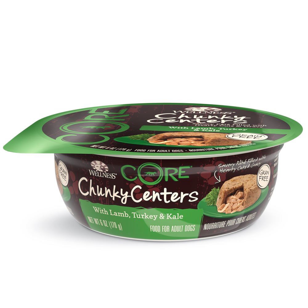 BUY 3 GET 1 FREE: Wellness CORE Chunky Centers Lamb, Turkey & Kale Wet Dog Food 6oz - Kohepets