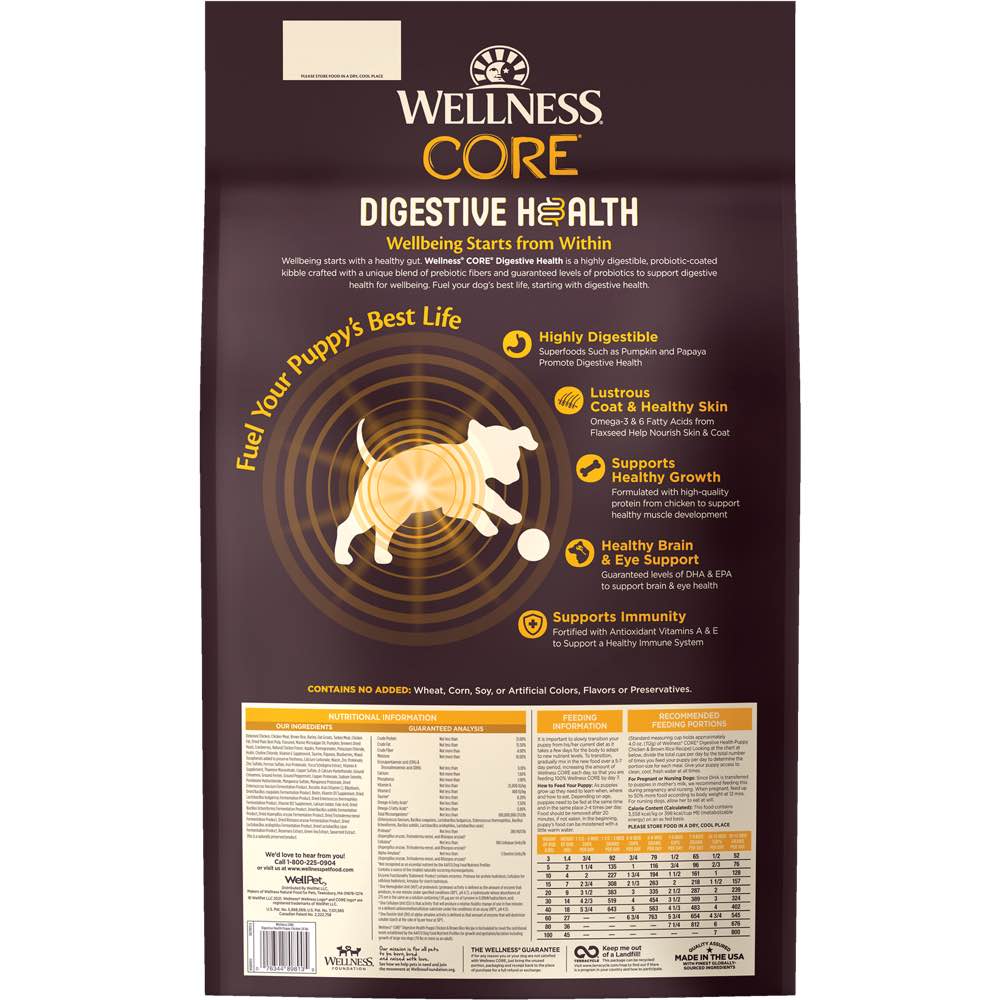 Wellness CORE Digestive Health Chicken & Brown Rice Puppy Dry Dog Food