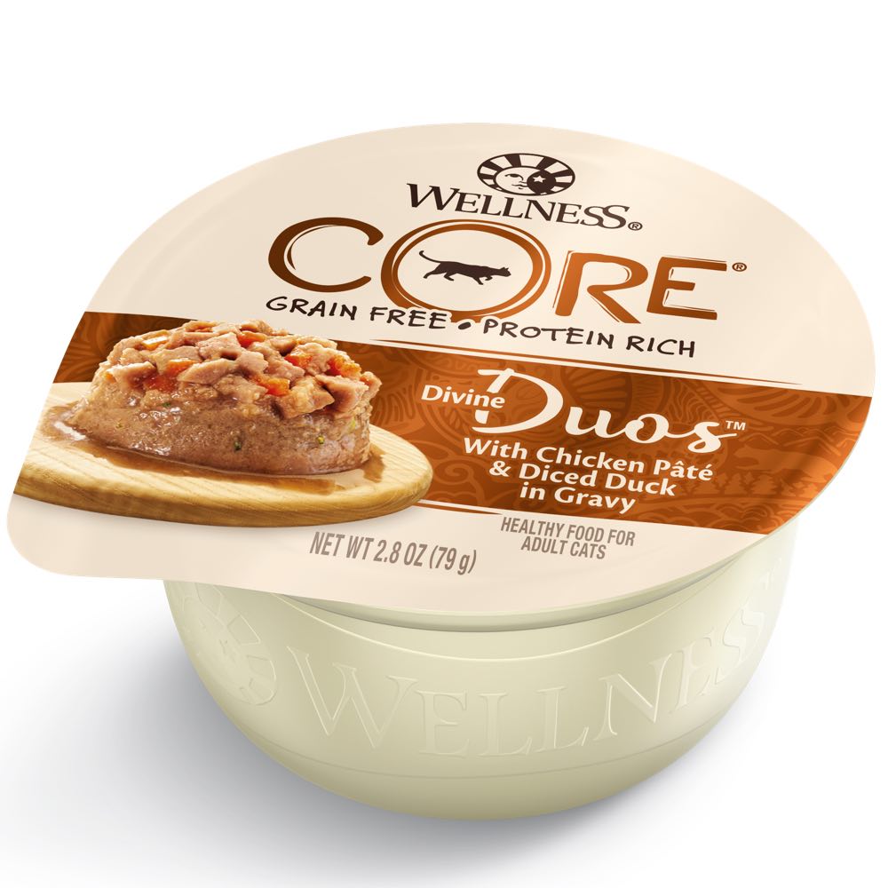 10% OFF: Wellness CORE Divine Duos Chicken Pate & Diced Duck In Gravy Wet Cat Food 2.8oz - Kohepets