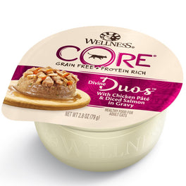 10% OFF: Wellness CORE Divine Duos Chicken Pate & Diced Salmon In Gravy Wet Cat Food 2.8oz - Kohepets