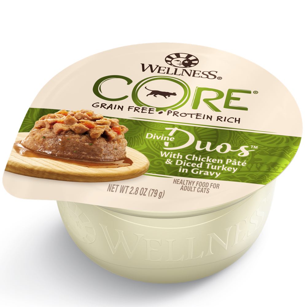 10% OFF: Wellness CORE Divine Duos Chicken Pate & Diced Turkey In Gravy Wet Cat Food 2.8oz - Kohepets