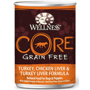 20% OFF: Wellness CORE Grain-Free Turkey, Chicken Liver & Turkey Liver Canned Dog Food 354g