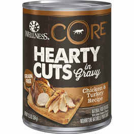 20% OFF: Wellness CORE Grain-Free Hearty Cuts In Gravy Chicken & Turkey Canned Dog Food 354g - Kohepets