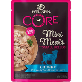10% OFF: Wellness CORE Mini Meals Chunky Chicken & Tuna Dinner In Gravy Pouch Dog Food 3oz - Kohepets