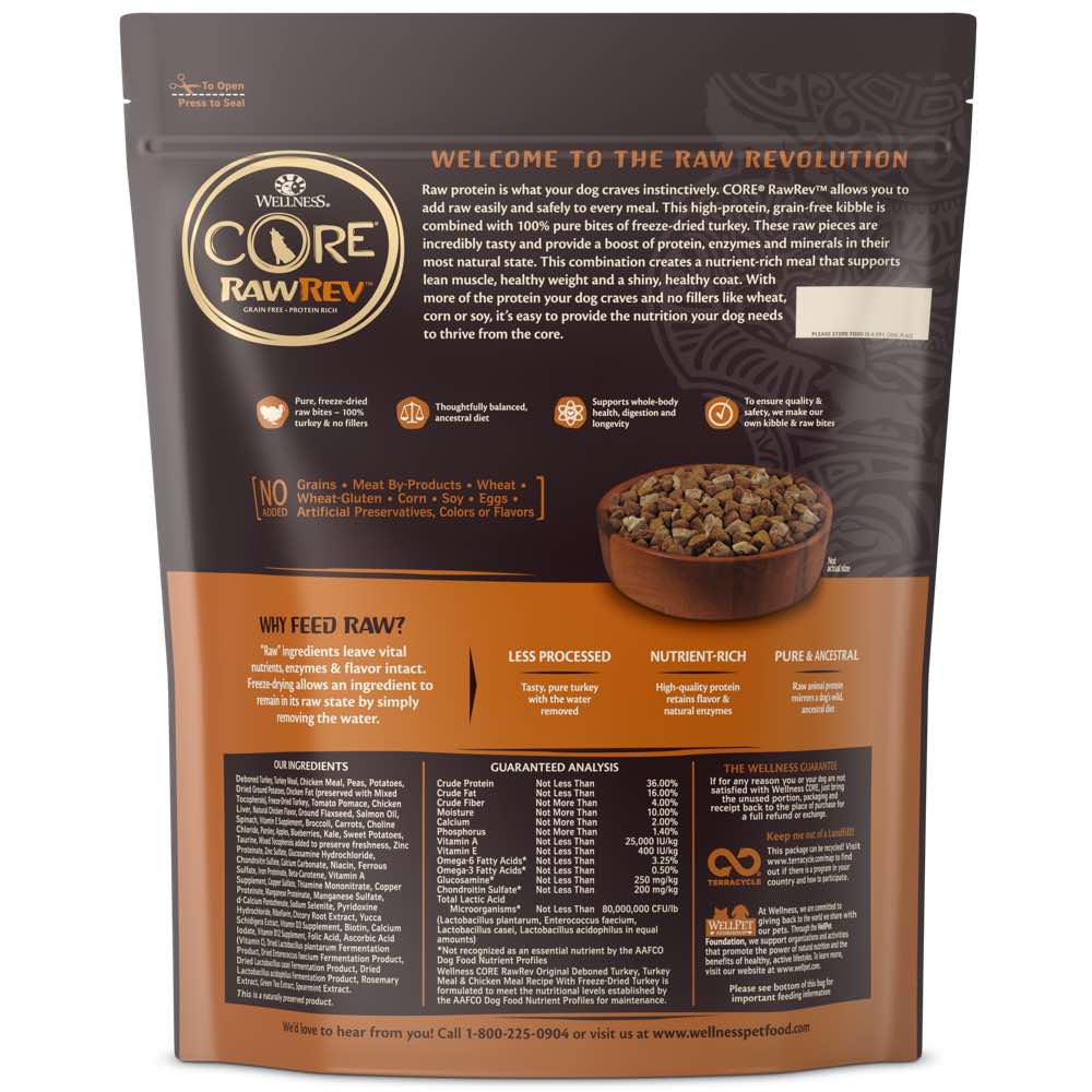 Wellness CORE RawRev Original Adult Grain-Free Dry Dog Food - Kohepets