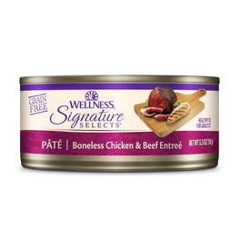 20% OFF: Wellness Core Signature Selects Boneless Chicken & Beef Entrée Pâté Canned Cat Food 150g - Kohepets