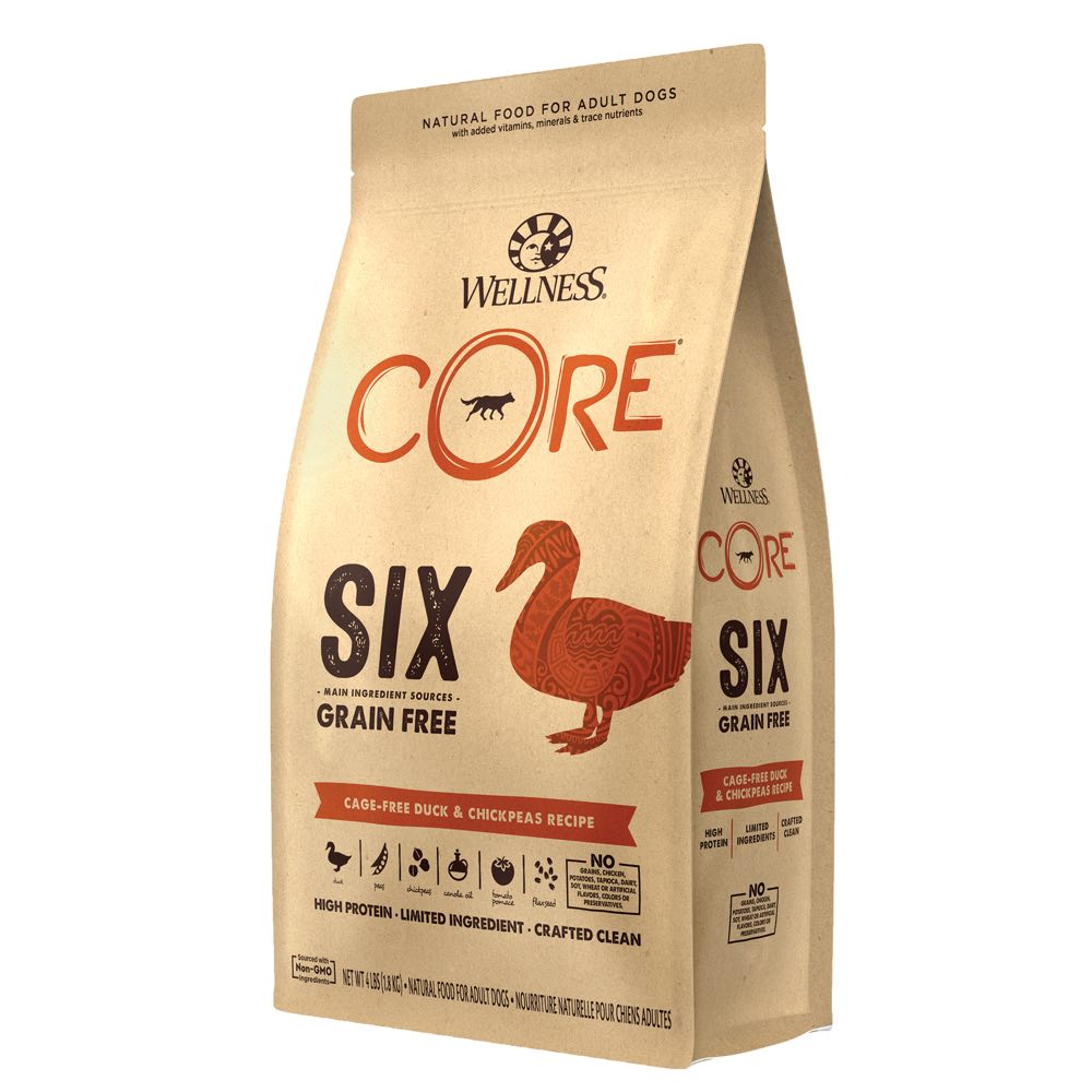 Wellness Core Six Cage-Free Duck & Chickpeas Grain Free Dry Dog Food - Kohepets