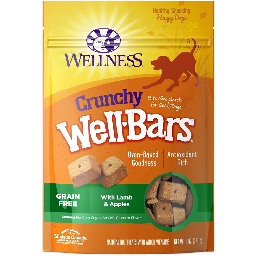 Wellness Crunchy WellBars Lamb & Apples Recipe Dog Treats 8oz - Kohepets