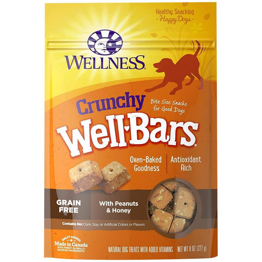 Wellness Crunchy WellBars Peanuts & Honey Recipe Dog Treats 8oz - Kohepets