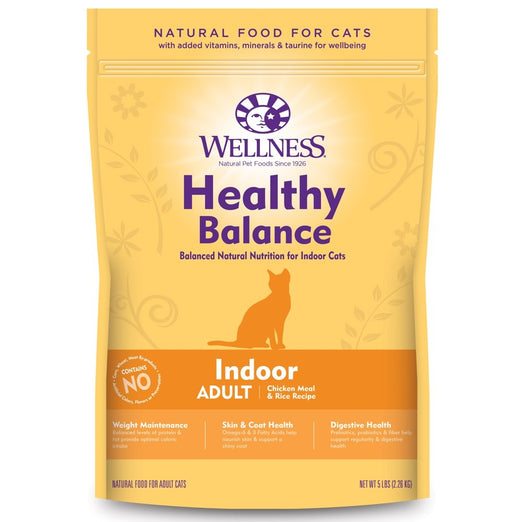 Wellness Healthy Balance Chicken Meal & Rice Recipe Indoor Adult Dry Cat Food - Kohepets