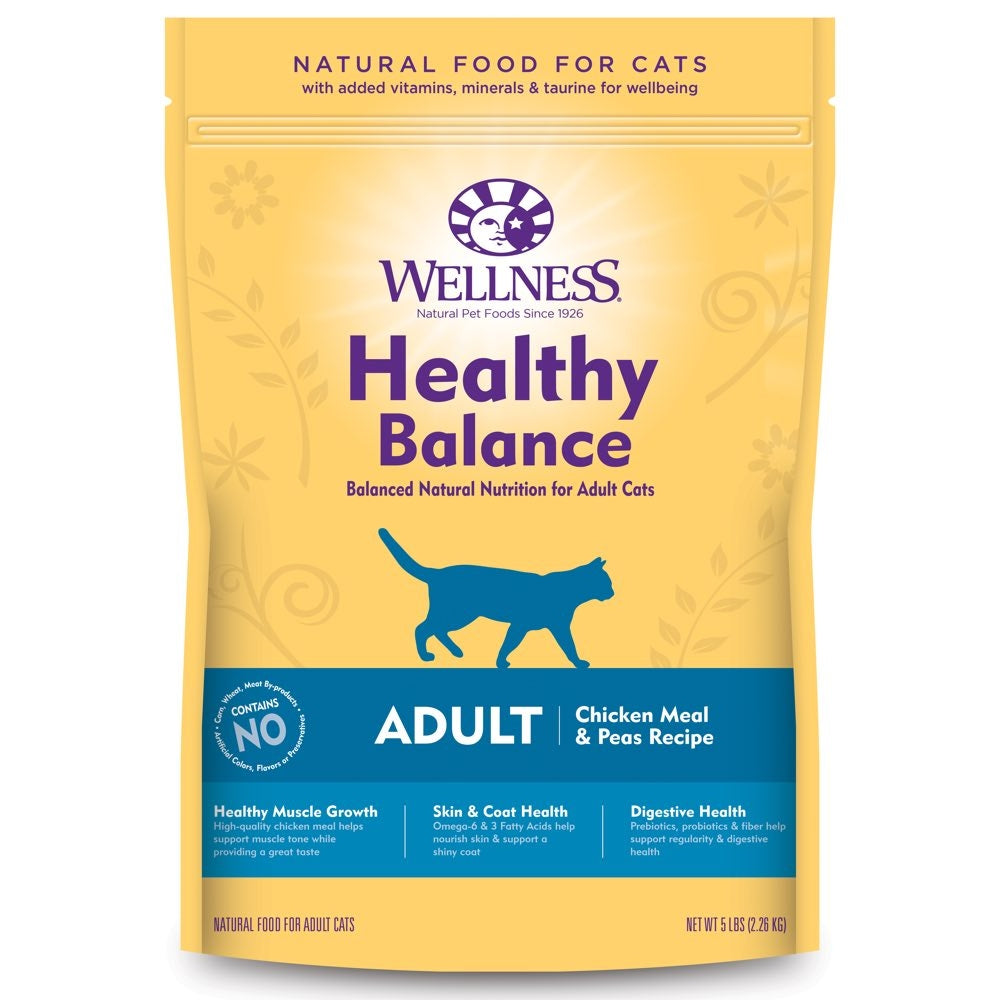 Wellness Healthy Balance Chicken Meal & Peas Recipe Adult Dry Cat Food - Kohepets