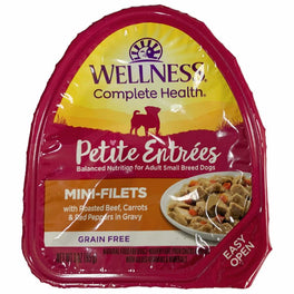 20% OFF: Wellness Petite Entrees Mini-Filets Roasted Beef in Gravy Grain-Free Tray Dog Food 85g