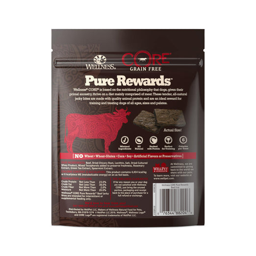 Wellness Core Pure Rewards Beef Jerky Grain Free Dog Treats 4oz - Kohepets