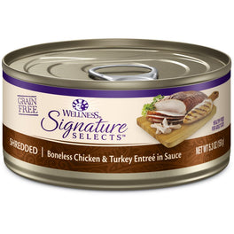 10% OFF: Wellness CORE Signature Selects Shredded Chicken & Turkey Canned Cat Food 5.3oz - Kohepets