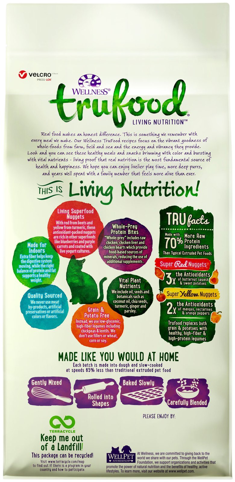 Wellness TruFood Baked Blends Grain-Free Salmon, Lentils & Turkey Liver Adult Recipe Dry Cat Food 2lb - Kohepets