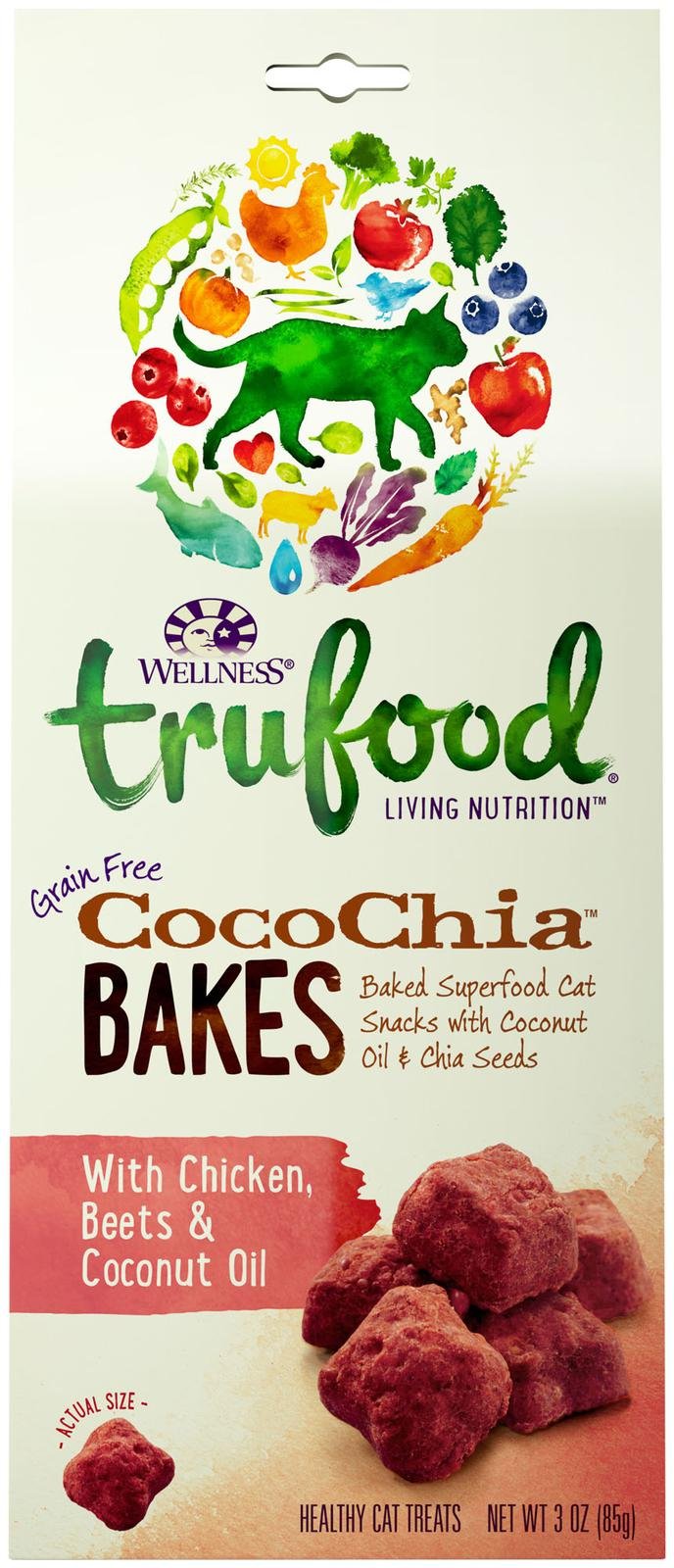 Wellness TruFood CocoChia Bakes with Chicken, Beets & Coconut Oil Grain-Free Cat Treats 3oz - Kohepets
