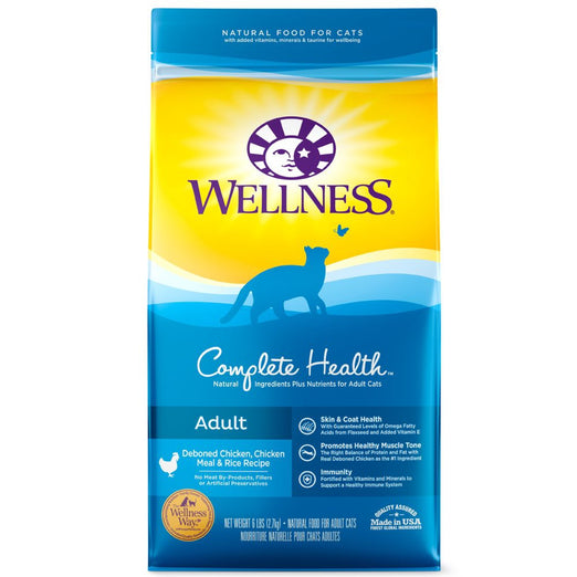 Wellness Complete Health Adult Deboned Chicken, Chicken Meal & Rice Dry Cat Food 6lb - Kohepets