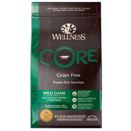 'FREE Treats w 22lb': Wellness Core Grain-Free Wild Game Formula Dry Dog Food - Kohepets
