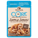 BUY 3 GET 1 FREE: Wellness CORE Simply Shreds Boneless Chicken & Mackerel Pouch Cat Food 1.75oz
