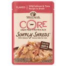 BUY 3 GET 1 FREE: Wellness CORE Simply Shreds Wild Salmon & Tuna Pouch Cat Food 1.75oz
