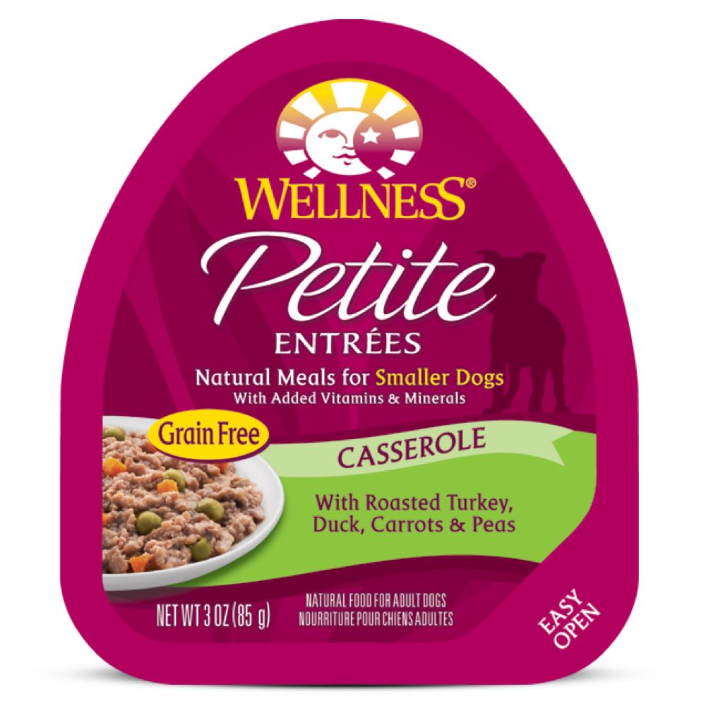 10% OFF: Wellness Petite Entrees Casserole Roasted Turkey, Duck Cup Tray Dog Food 85g - Kohepets