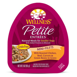 10% OFF: Wellness Petite Entrees Mini-Filets Roasted Chicken, Beef in Gravy Cup Tray Dog Food 85g - Kohepets