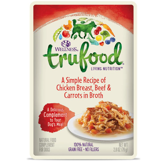 Wellness TruFood Meal Complements Chicken Breast, Beef & Carrots Pouch Dog Food 2.8oz - Kohepets