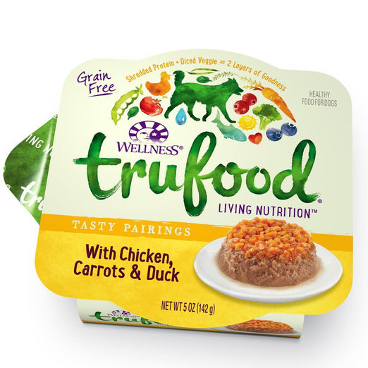 Wellness TruFood Tasty Pairings Chicken, Carrots & Duck Cup Tray Dog Food 5oz - Kohepets