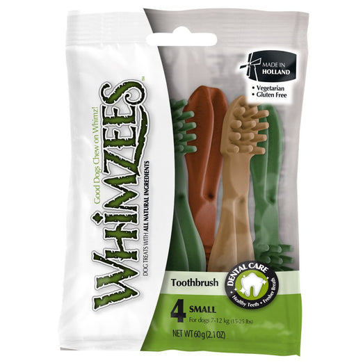 Whimzees Toothbrush Small Natural Dog Treats 4ct - Kohepets