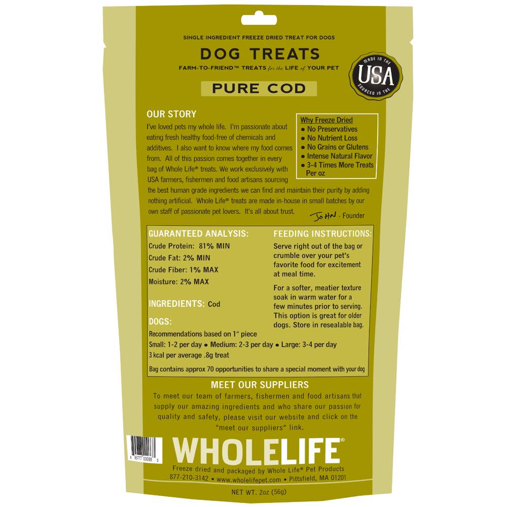 Whole Life Originals Freeze Dried Cod Dog Treats - Kohepets