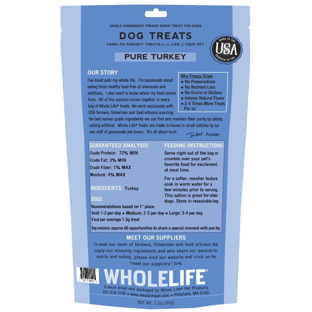 Whole Life Originals Freeze Dried Turkey Breast Dog Treats - Kohepets