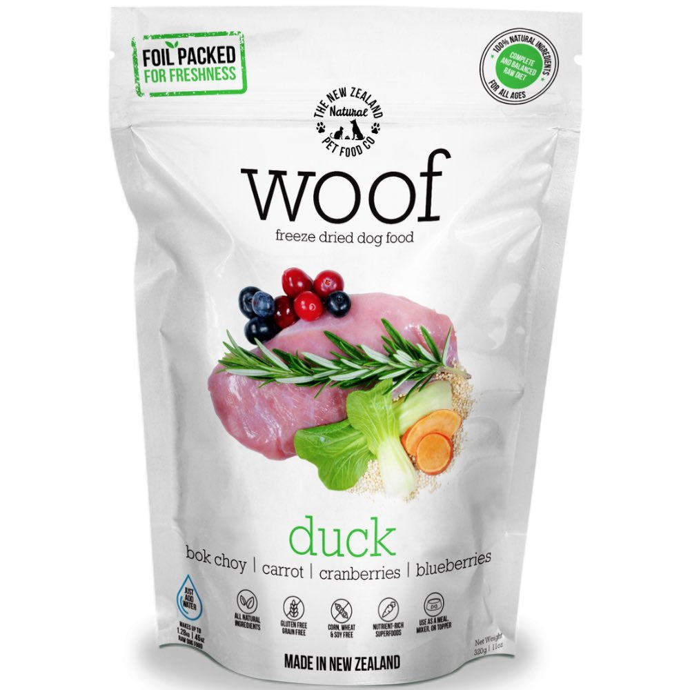WOOF Duck Freeze Dried Raw Dog Food - Kohepets
