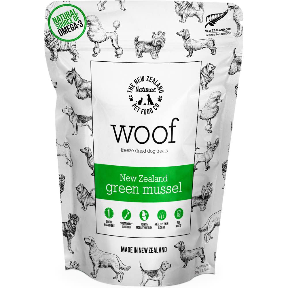 WOOF New Zealand Green Mussels Grain-Free Freeze-Dried Dog Treats 50g