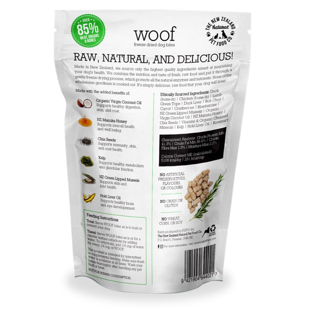 'BUNDLE DEAL': WOOF Duck Freeze Dried Dog Bites Treats - Kohepets