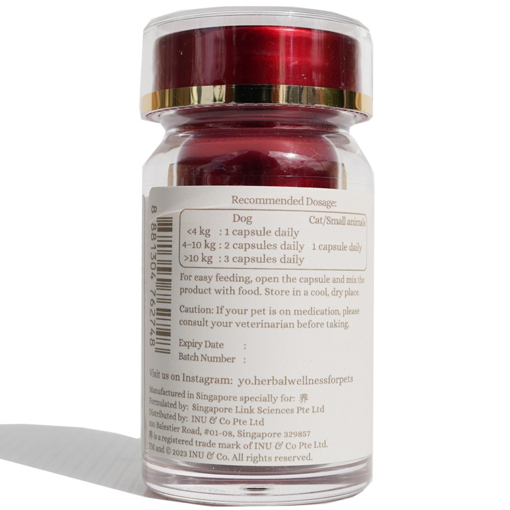 Yo Organic Cordyceps Herbal Supplements For Cats & Dogs 30c (Exp Feb 2026)