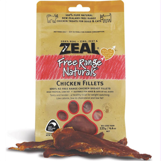 BUY 2 GET 1 FREE: Zeal Free Range Naturals Chicken Fillets Cat & Dog Treats 125g - Kohepets